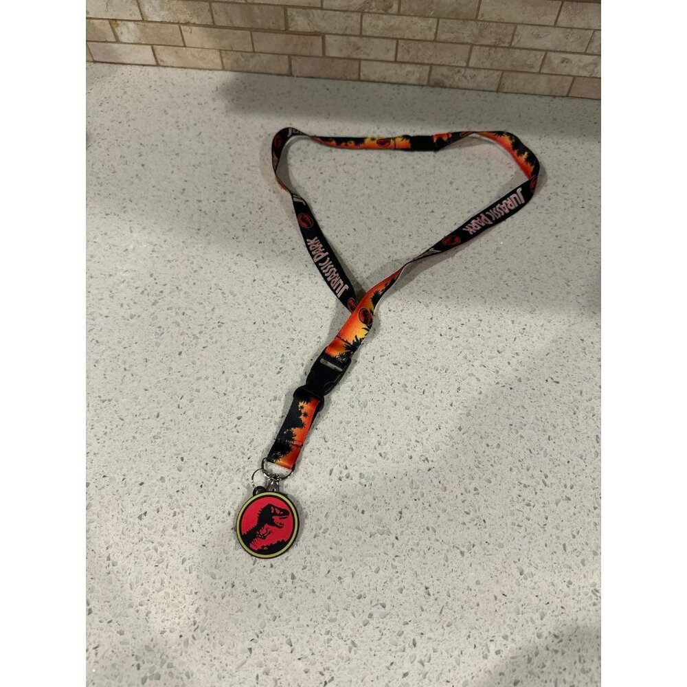 Seven Times‎ Six Jurassic Park Logo Sticker and Rubber Charm 15" Long Lanyard